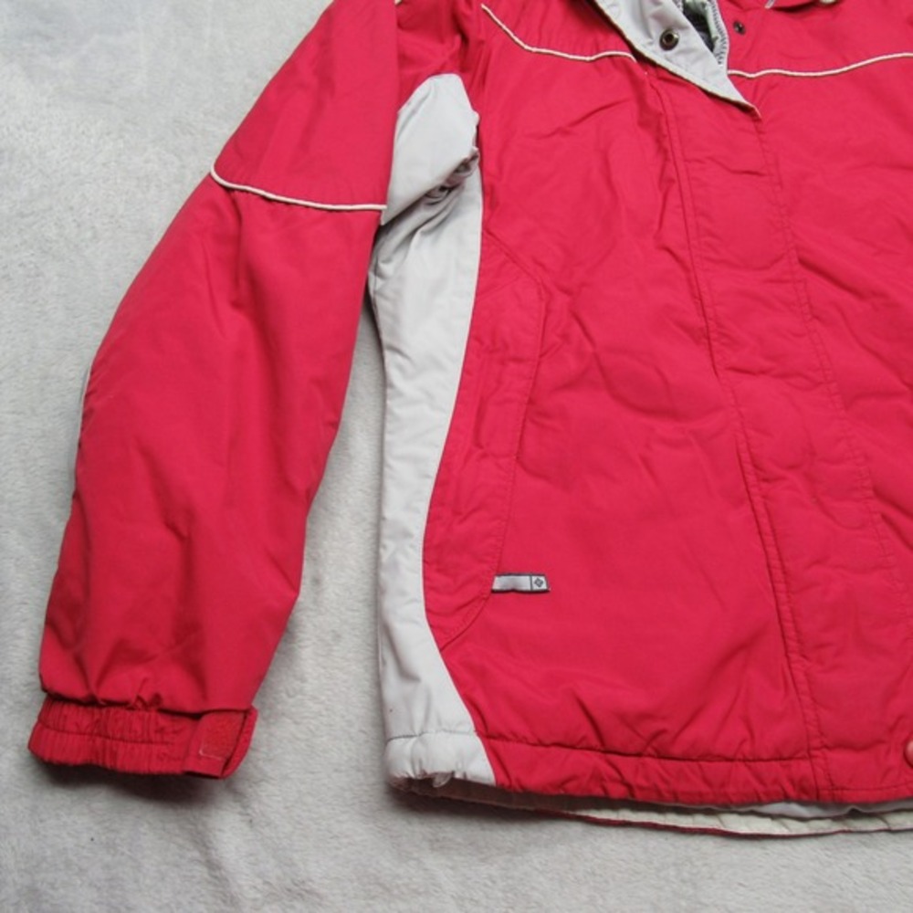 Columbia Jacket Womens Medium Red Gray Vertex Hood Waterproof Full Zip Insulated - Picture 7 of 16